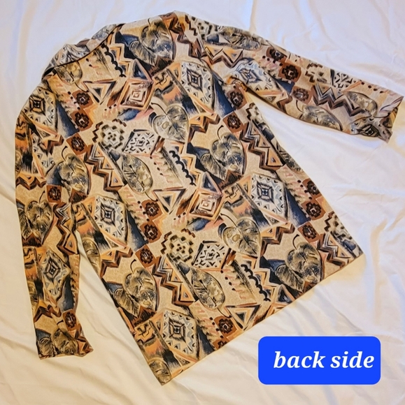 BRIGGS NY long length one button close patterned blazer jacket - Picture 2 of 12